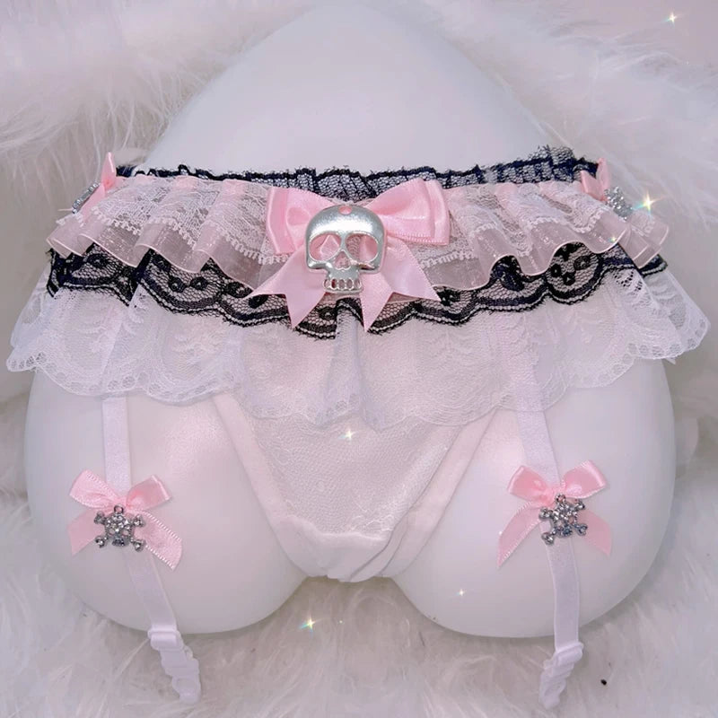 Lolita Lace Thong Lolita panties  y2k panties harajuku panties y2k  thong Harajuku  thong  Sexy thong Cute thong  Skull Thong